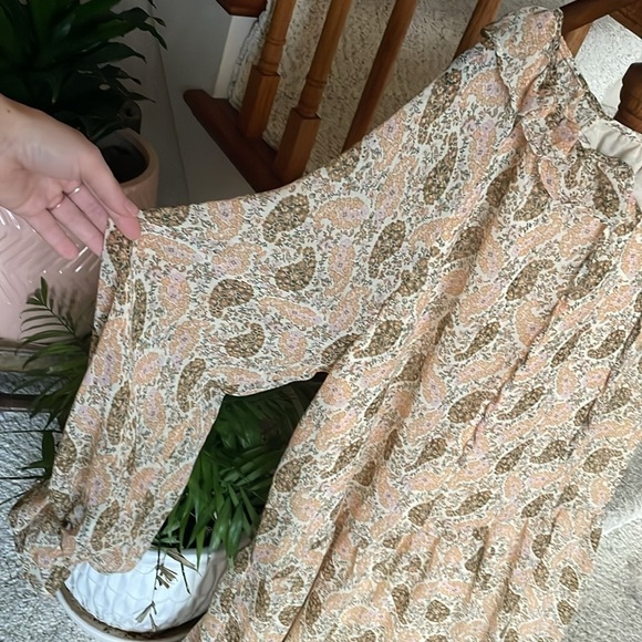 Hayden Ruffle Neck Boho Paisley Sheer Dress - Picture 5 of 11